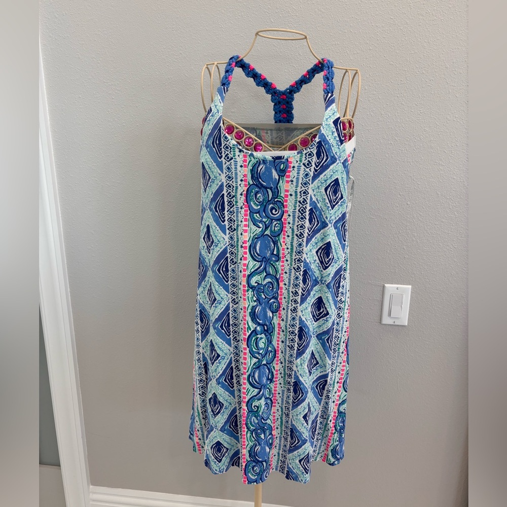 Lilly Pulitzer Lydia Bay Blue Dress…sleeveless size Medium